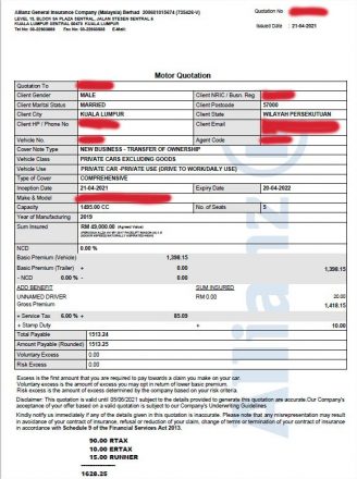 Budget Malaysia - Car insurance rates